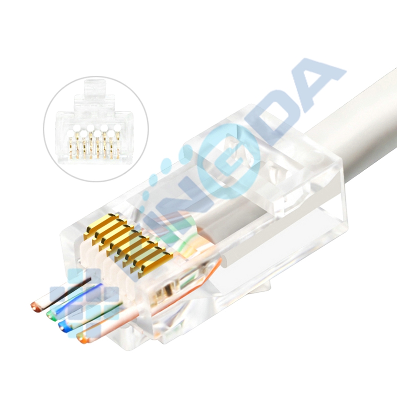 UTP CAT5E CAT6 8P8C Pass Through Plug