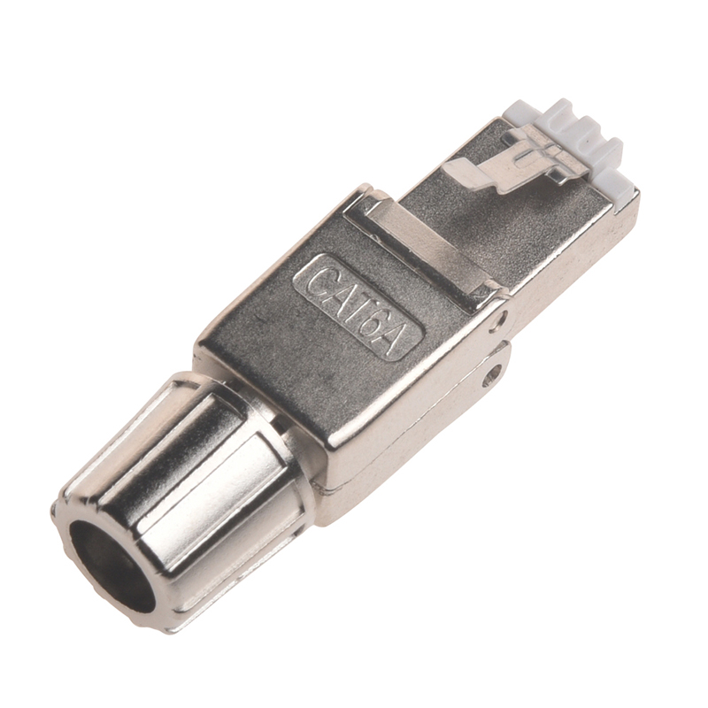 CAT6A STP Toolless Plug with Screw Cap and  Metal Latch